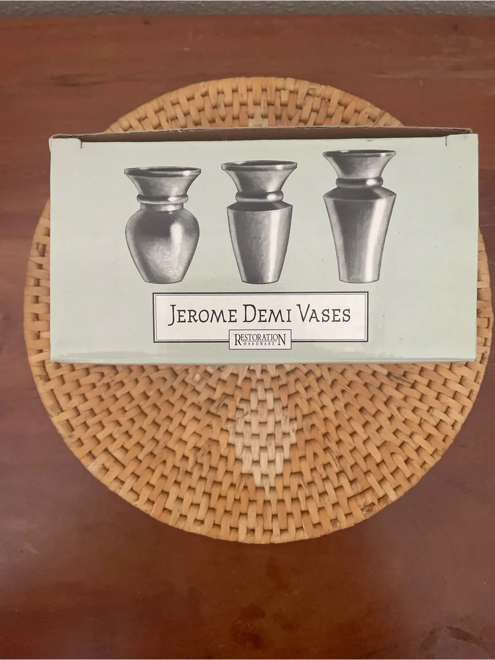 NIB Restoration Hardware Silver Jerome Demi Bud Vases Set of 3